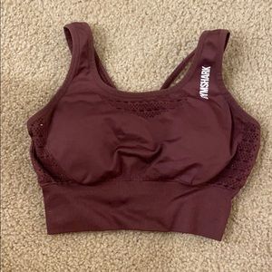 Gymshark red crop bra
